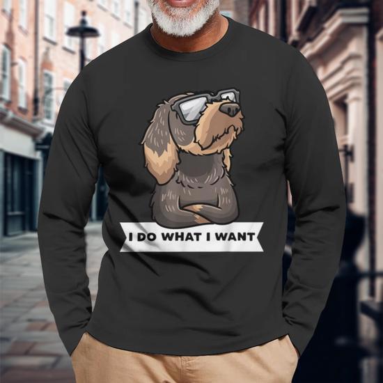 🐾Terco Teckel De Pelo Duro – Camiseta Divertida Para Amantes De Perros Dachshund – 'I Do What I Want' Con Gafas De Sol