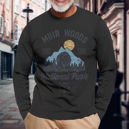 Women's Take A Hike Graphic Long Sleeve Tee - Vintage Mountain Tree Print Casual Hiking Shirt (Zz Light Grey, X-Large)