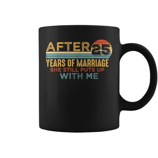 25Th Wedding Anniversary Husband 25 Years Marriage Coffee Mug - Monsterry