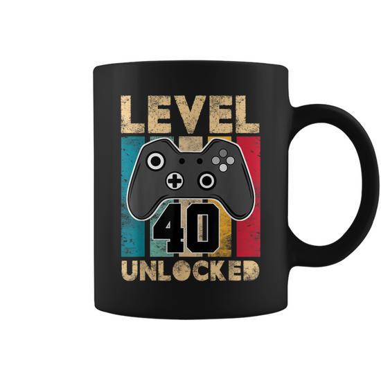 40 Year Old Bday Level 40 Unlocked Gaming 40Th Birthday Coffee Mug -  Thegiftio