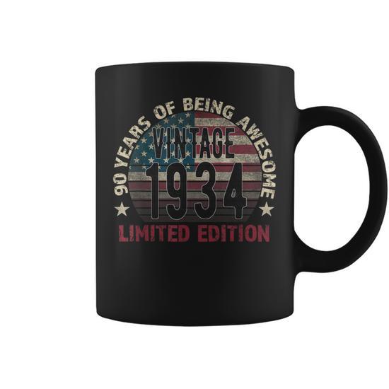 90Th Birthday Vintage Born 1934 Turning 90 Year Old Coffee Mug - Monsterry  CA