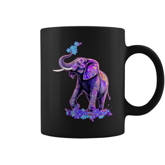 Forget Me Not Elephant Trunk Up Alzheimer's Awareness Coffee Mug - Thegiftio