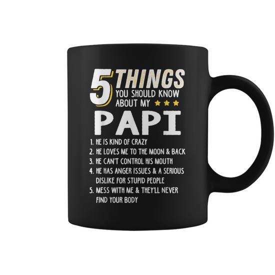 5 Things Grandpa Papi Crazy Idea Coffee Mug - Monsterry
