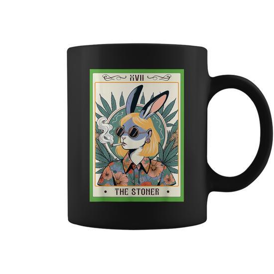Bunny Cannabis Weed Lover 420 The Stoner Tarot Card Coffee Mug - Seseable
