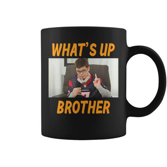 Sketch Streamer Whats Up Brother Coffee Mug - Monsterry