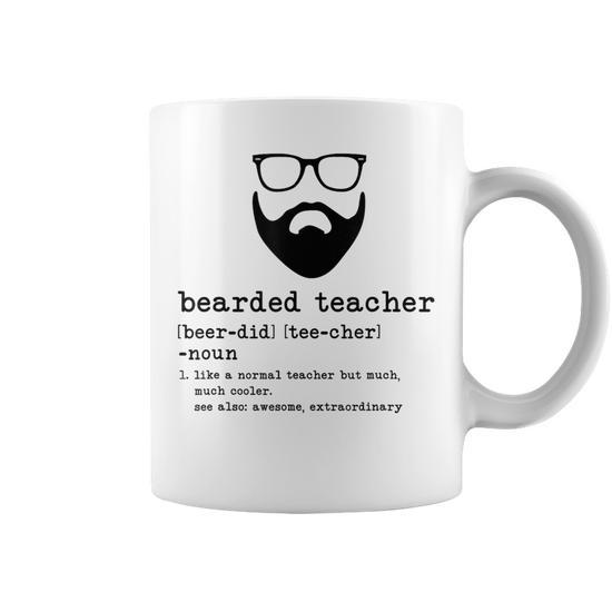 Bearded Teacher Beard Teacher Back To School Coffee Mug - Monsterry