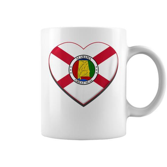 State Of Alabama Heart T Home Pride Love Hometown Coffee Mug - Monsterry