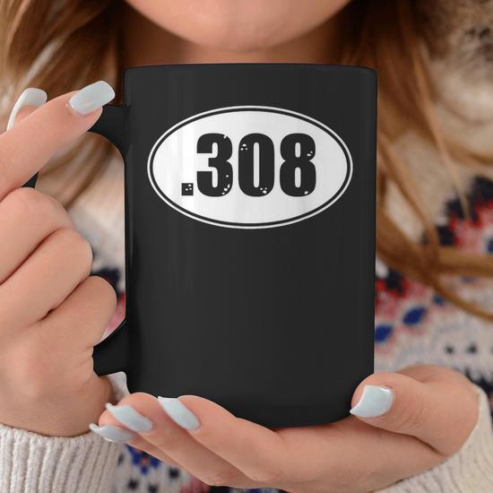 308 Pistol Rifle 308 Gun Ammo Round Size Coffee Mug - Monsterry
