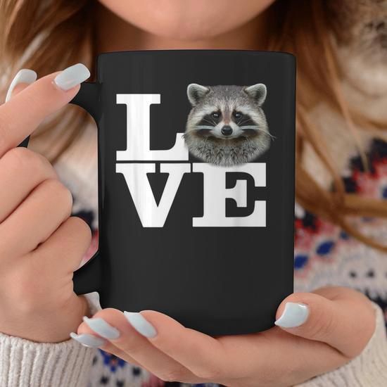 CafePress Raccoon Blowing Kisses Mug - 11 Oz Ceramic Coffee Mug, Cute Animal Love Design