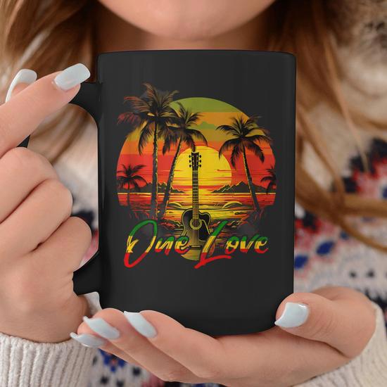 Rasta Reggae Sunset Reggae Music Guitar Rasta Pride Jamaica Coffee