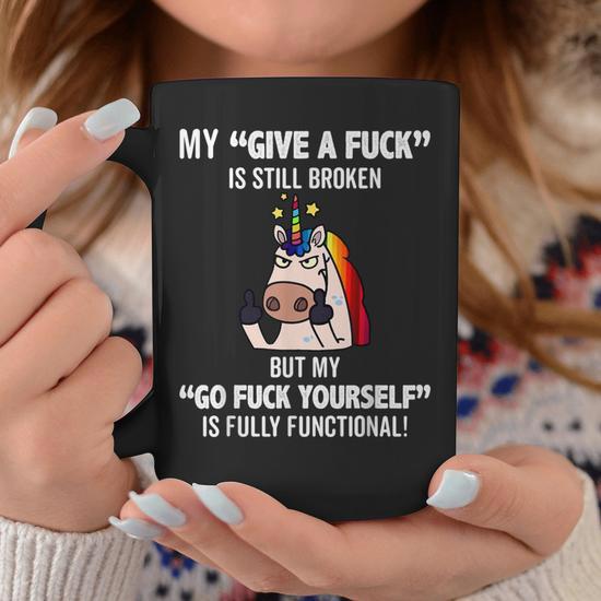 Funny Unicorn "I Don't Give A F*ck" Mug - 11oz Or 15oz Ceramic Coffee Mug With Sarcastic Quote