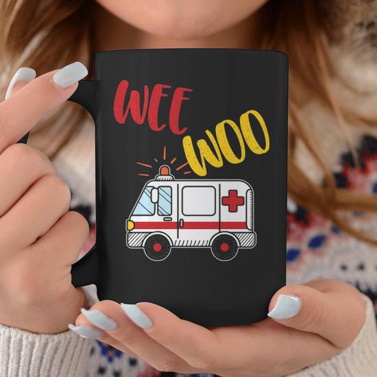 Wee Woo Ambulance Amr Ems Emt Paramedic Gif Coffee Mug | Mazezy