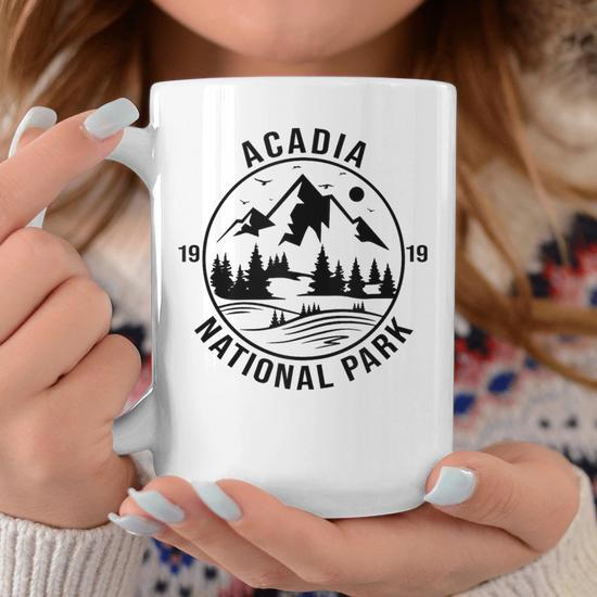 Acadia National Park Maine Mountains Nature Hiking Vintage Coffee Mug -  Monsterry