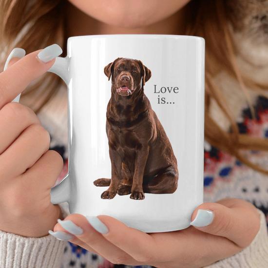 Chocolate Labrador Retriever Lab Dog Mom Dad Puppy Coffee Mug Monsterry CA