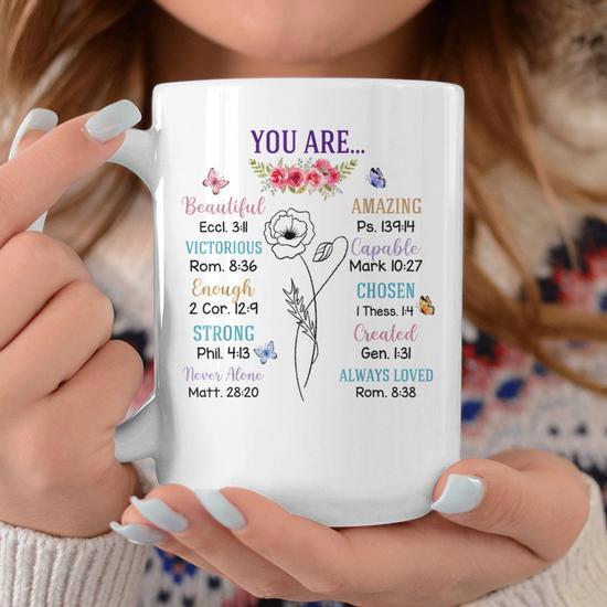 Christian Inspirational Bible Verse You Are Beautiful Coffee Mug - Monsterry
