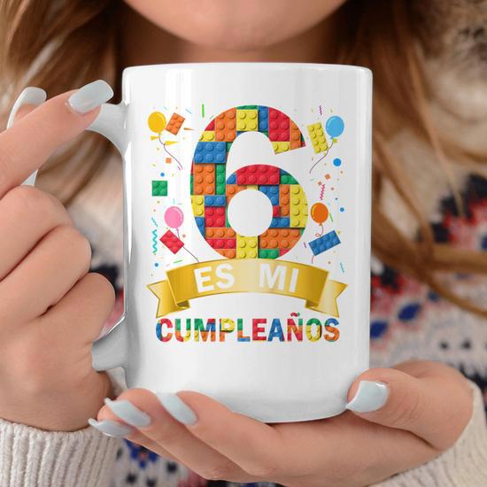 Ninos 6 Cumpleanos Nino Y Nina Bloque Construccion Regalo 6 Anos Taza de cafe Regaloses