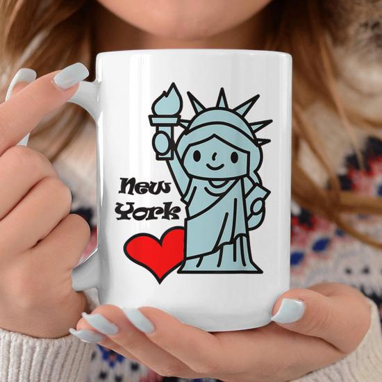 Tasse à Café New York – Souvenir Avec Cuillère – Statue De La Liberté – 300 Ml
