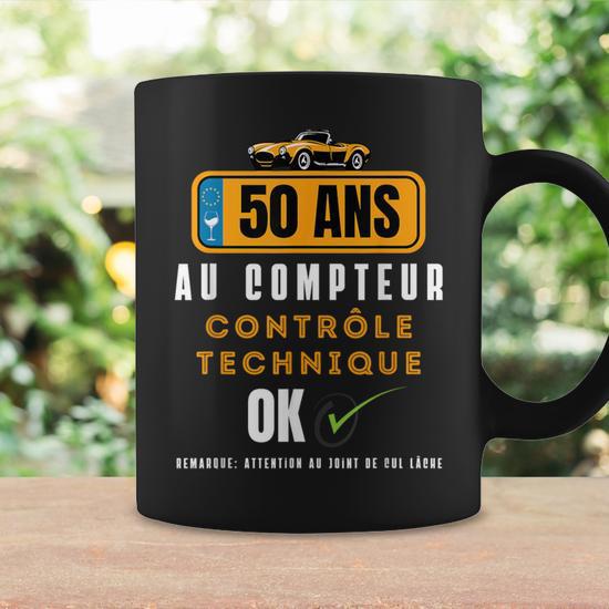 T-Shirt Humoristique 50ème Anniversaire - Cadeau Drôle Pour 50 Ans - Contrôle Technique & Blague Anniversaire
