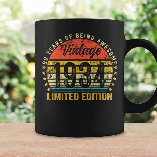 90Th Birthday 90 Years Old Vintage 1934 Birthday Coffee Mug - Monsterry