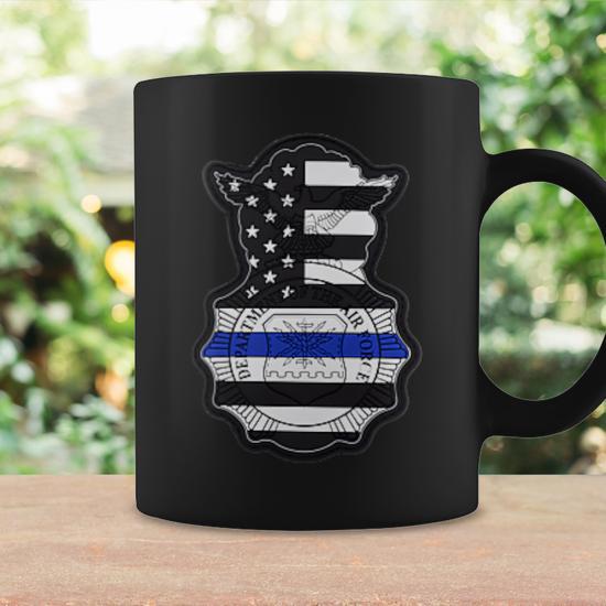 Air Force Security Forces Defender Thin Blue Line Coffee Mug - Monsterry