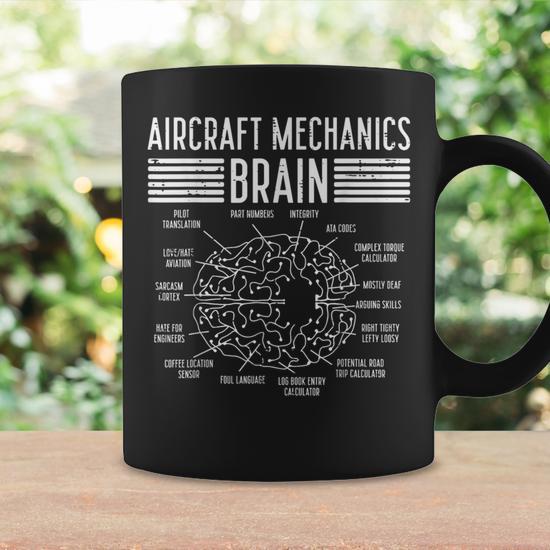 Aircraft Mechanics Brain Fun Airplane Maintenance Women Coffee Mug -  Monsterry