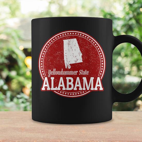Alabama Yellowhammer State With Silhouette Coffee Mug - Monsterry