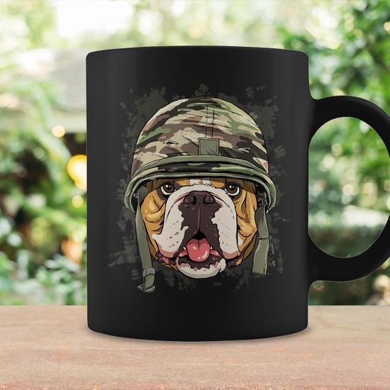 American Bulldog Soldier Veteran Dog Army Dog Lover Coffee Mug - Monsterry  UK