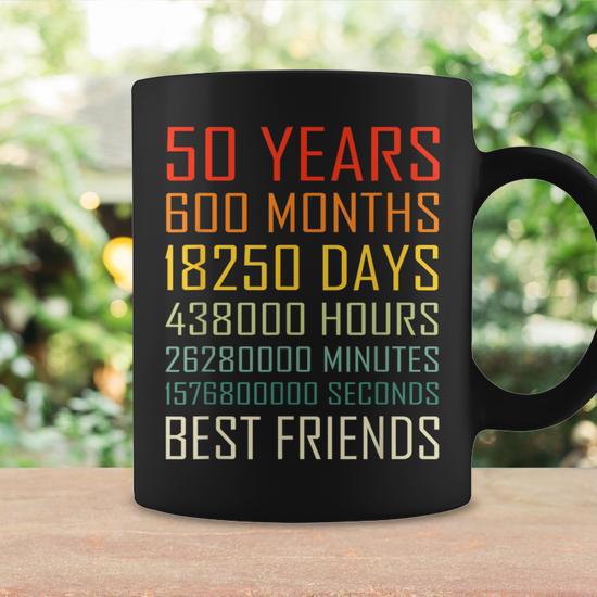 Best Friends Vintage 50 Years Friendship Anniversary Coffee Mug - Monsterry