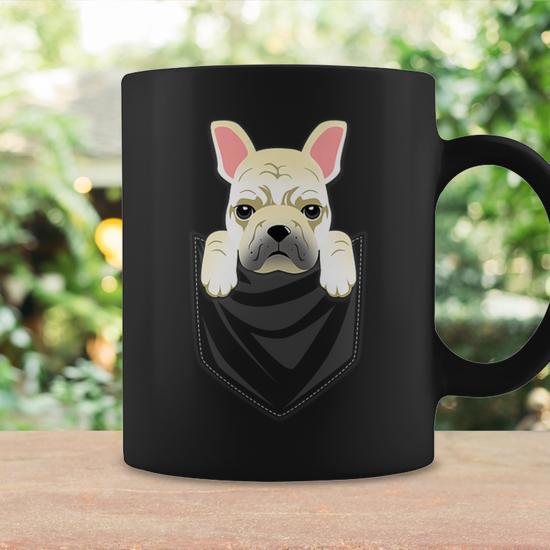 Cream French Bulldog Pocket Graphic Dog Coffee Mug Monsterry