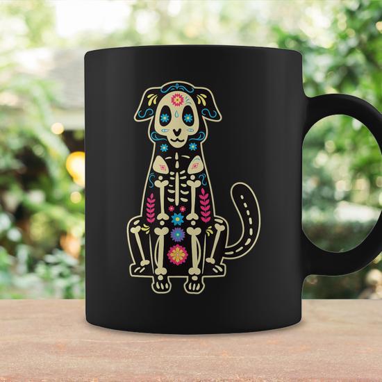 New Dog Day of The Dead Skeleton Puppy Ceramic Mug Super Cute Gift newest