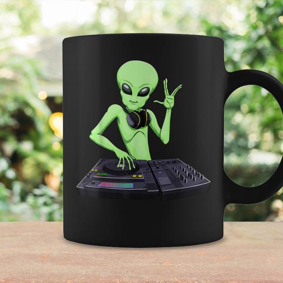 Dj Alien Extraterrestrial Space Coffee Mug - Monsterry
