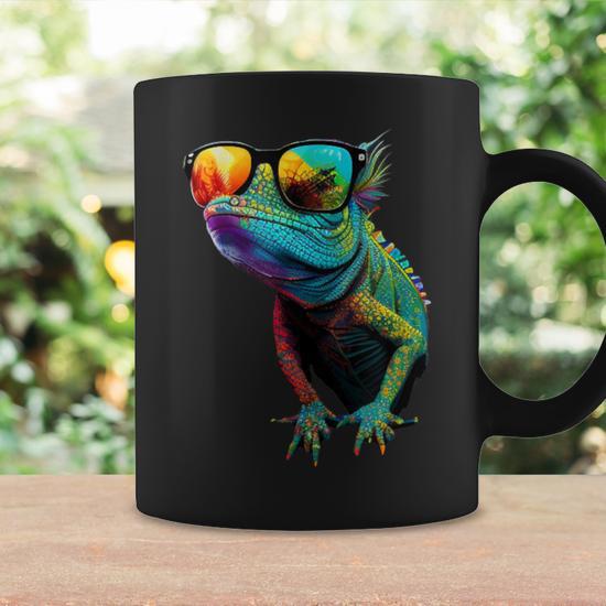 Lizard With Sunglasses For Iguana Reptiles Lovers Coffee Mug Thegiftio UK