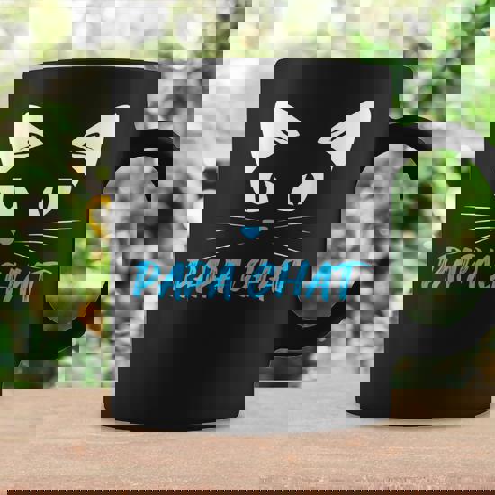 Idée Cadeau - Tasse à Café - Papa à Chat - Blanc Et Noir