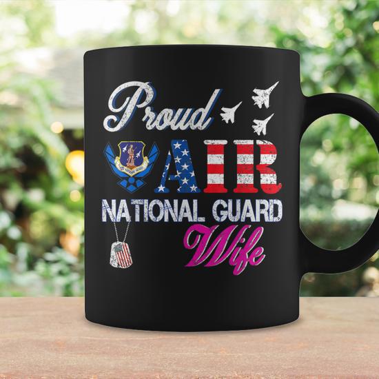 Proud Air National Guard Wife Air Force Veterans Day Coffee Mug - Monsterry