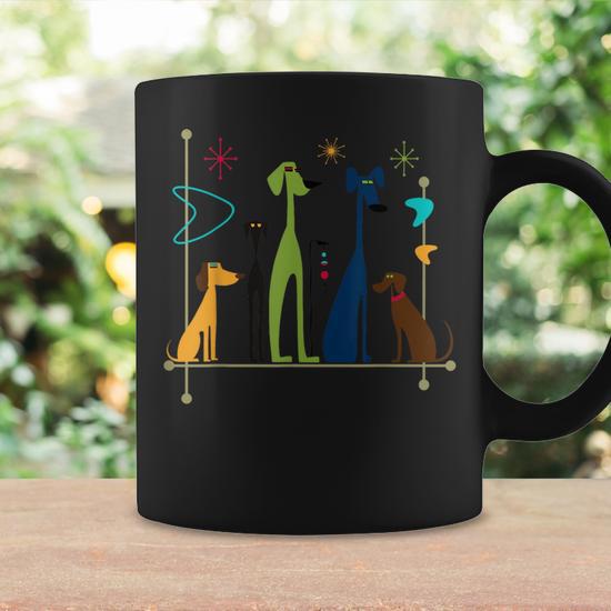 Retro Mid-Century Modern Dogs 50S 60S Style Coffee Mug - Seseable