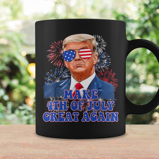 Trump Make 4Th Of July Great Again American Flag Firework Coffee Mug -  Seseable