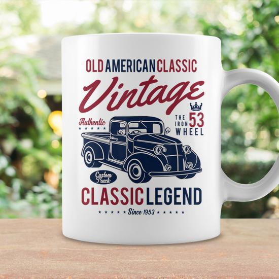 1950S Vintage Classic Cars 1953 Birthday Truck Coffee Mug - Monsterry
