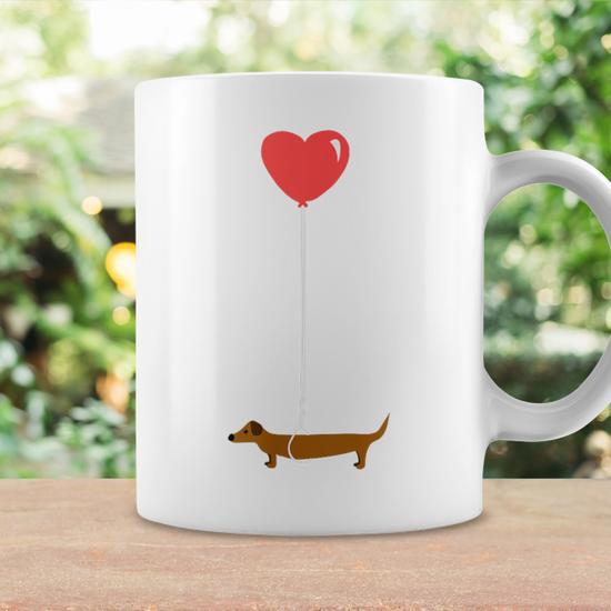 thumbnail image 2 of I Love Sausage Dog Coffee Mug – 11oz Ceramic – Dachshund Lover Gift – Novelty Black Cup 2 of 6