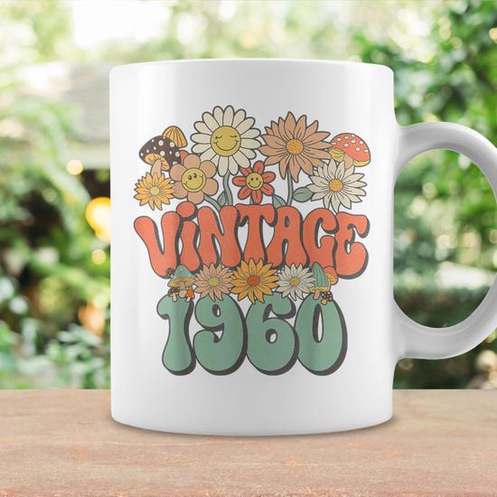 Vintage 1960 Floral Hippie Groovy Daisy Flower 64Th Birthday Coffee Mug -  Monsterry