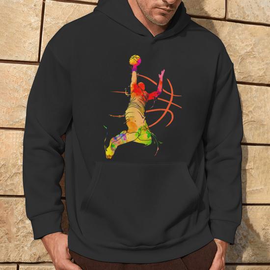 Sweat à Capuche Basketball – Design Ballon De Basket, Coupe Classique, 241g – Cadeau Pour Fans De Basket, Hommes, Femmes, Enfants – Style Vintage Rétro