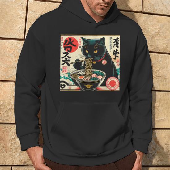 Cat Ramen Noodle Japanese Anime Ramen Kawaii Cat Hoodie Monsterry