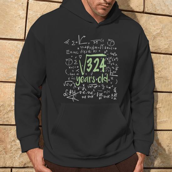 Sweat à Capuche "Racine Carrée De 324" - Cadeau Geek 18 Ans Pour Matheux, Fans D'informatique Et Profs