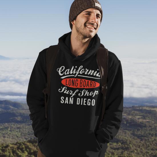 San Diego Surfing Vintage California Surf Hoodie - Monsterry