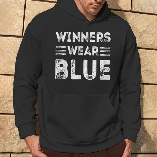 Winners Wear Blue Color Team Spirit Game War Camp Crew Hoodie Seseable CA