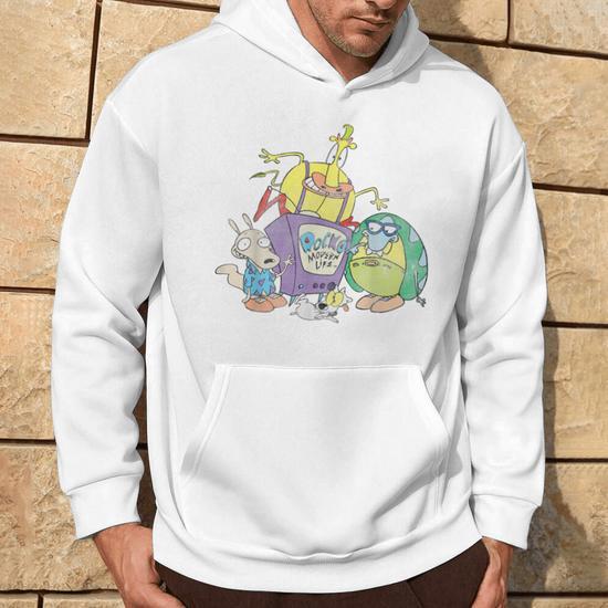 Brand new men adult retro 90’s Nickelodeon deals series Rocko’s modern life hoodie