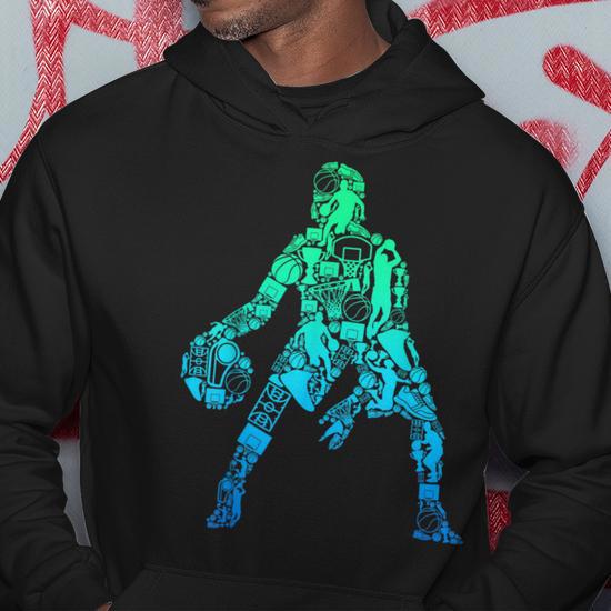 Sweat à Capuche Basket-ball - Design Sportif Pour Enfants, Garçons, Hommes, Cadeau Fan De Basketball