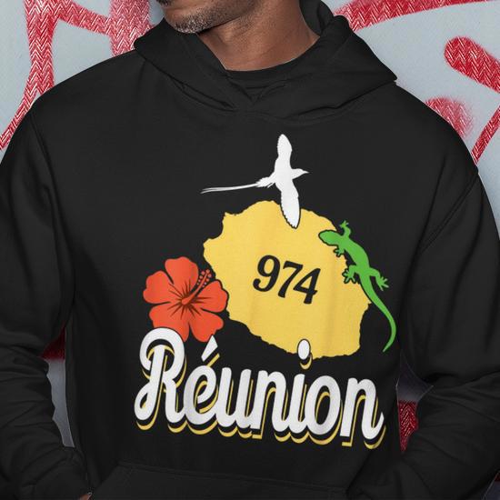 Sweat à Capuche Guadeloupe Gwada 971 - Idée Cadeau Souvenir Décontracté