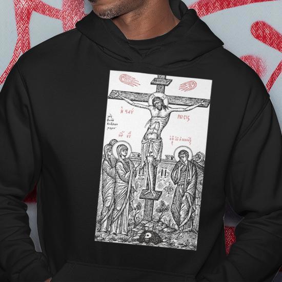 The Crucifixion Of Christ Greek Russian Orthodox Hoodie - Monsterry