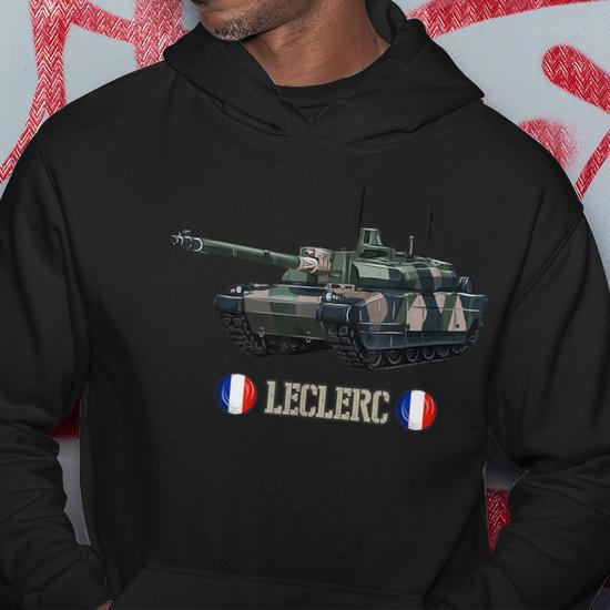 Sweat à Capuche Leclerc MBT – Tank Français Militaire – Pour Fiers Vétérans Et Fans De Chars