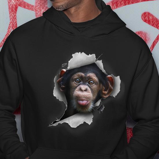 Chimp Monkey Lover Chimpanzee Monkey Hoodie Seseable UK